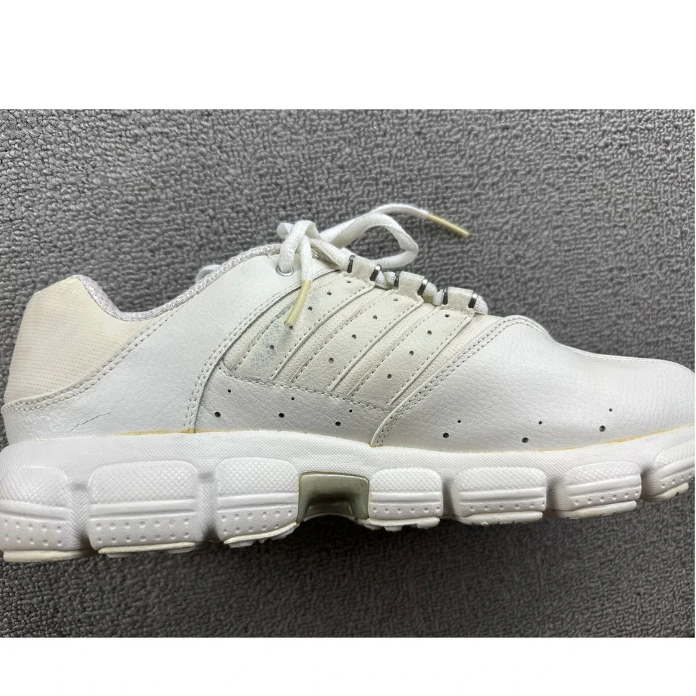 VTG Y2K Adidas Fleet TR8 Men US 9 White Leather‎ Training Sneakers 018858